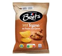 BRETS Chips Saveur Tajine de Poulet aux Épices - 125g - Sachet de Pommes de Terre Françaises Cuisinées à l'Huile de Tournesol - Épicerie Salée Apéritive - Lot de 6