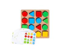 BrettspieleForm-Puzzle - Steckspiel Sortierspiel - 16-teiligesFormenerkennung Lernspielzeug aus Holz | für unterwegs, Schule & Kleine Geschenke, AB 3 Jahren, Kinder, und Mädchen