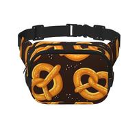 Bretzel de Dessin animé,Sac Banane carré Double Couche, Sac de Poitrine
