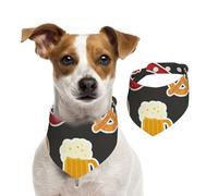 Bretzel et bière,Bandanas pour Chien, écharpe en Coton, Bavoirs réglables pour Animaux de Compagnie,M
