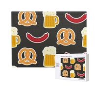 Bretzel et bière,Puzzle Familial en Bois de 500 pièces pour Adultes et Adolescents, décoration d'intérieur