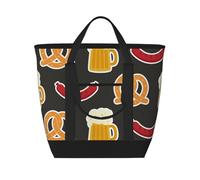 Bretzel et bière,Sacs à lunch isothermes de grande capacité pour femmes et hommes