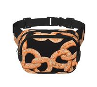 Bretzel Frais,Sac Banane carré Double Couche, Sac de Poitrine
