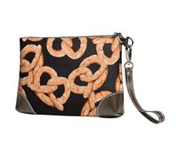 Bretzel Frais,Sacs à Main en Cuir PU pour Femmes, Pochette à Fermeture éclair, Portefeuille, Sac à Main avec dragonne