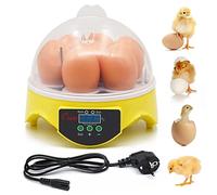 BREUAILY 7 Oeufs Mini Incubateur Couveuse Oeuf avec ContrôLe NuméRique Intelligent TempéRature Incubateur Oeuf Tortue Couveuse Poussin