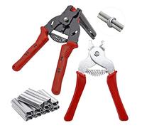 BREUAILY Kit de Pinces à Anneau de Porc de Type M 2 Pince à Anneau avec 600 M Clips Pince Agrafe Grillage pour Clôture Cages D'Animaux Volaille Cage