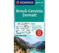 KOMPASS Carte de randonnée Breuil-Cervinia Zermatt 1:50 000 – 4-en-1, hors ligne