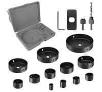 Brevanza 16 Pièces Scie Cloche 19-127mm, Coffret Scies Trépans et Foret Centrage pour Perceuse, Jeu de Scies Cloches avec 1 Clé Hexagonale