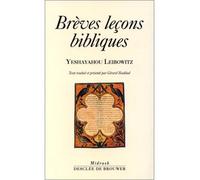 Brèves leçons bibliques - Yeshayahou Leibowitz - Desclée De Brouwer - broché - Livre