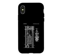Brevet d'ascenseur Vintage Engineering Blueprint Mechanic Humour Coque pour iPhone X/XS