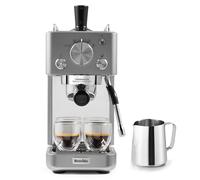 Breville Barista Slimline Machine à espresso | Mousseur à lait intégré | Cafetière compacte pour cappuccinos, lattes et autres boissons | Pompe 15 bars | Argent [VCF185X]