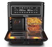 Breville friteuse sans huile Flexi Halo | Four friteuse numérique | 11 L Air Fryer : 10+ personnes | Frire, cuire, griller, rôtir, réchauffer | 2400 W | Noir [VDF130X]