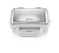 Breville Machine à sandwich DuraCeramic avec assiettes creuses | Machine à sandwich pour 2 tranches à température variable, blanche [VST070X]