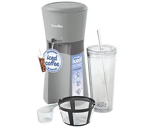 Breville VCF155 Cafetière glacée | Machine à café glacé à portion unique plus tasse à café avec paille | Prêt en moins de 4 minutes | Gris