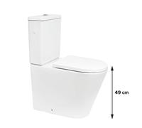 Brevis Combi WC à poser sans bride en céramique avec abattant SoftClose, blanc (SATBRE32)