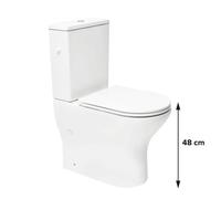 Brevis cuvette WC à poser adaptée PMR sans bride en céramique (réservoir non fourni), blanc (SATBRE033RREXVPB)