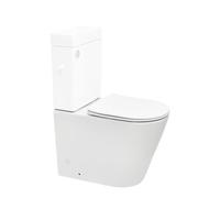 Brevis cuvette WC à poser sans bride en céramique - compatible PMR - blanc - réservoir non fourni - ATBRE34M)