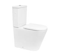 Brevis ensemble WC à poser PMR sans bride & mécanisme de chasse GEBERIT + abattant SoftClose, blanc brillant (SATBRE32G)
