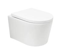 Brevis WC suspendu sans bride avec abattant SoftClose, rinçage Vortex, fixations invisibles, blanc (SATBRE010RTORP)