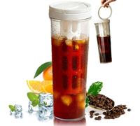 Brew Brew Coffee Pichet Cold Brew Pitcher 34 oz Brew Coffee fabricant de fuites Bouteille à froid Bouteille de cafetière glacée portable Facile à nettoyer pour le thé à glace, Juice Blanc