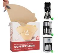 Brew Choice Lot de 100 filtres à café jetables #4, filtres à café coniques non blanchis pour cafetière Ninja et cafetière Cuisinart, 8 à 12 tasses
