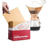 Brew Choice Lot de 100 filtres à café naturels non blanchis pré-pliés, compatibles avec les cafetières à bec verseur Chemex