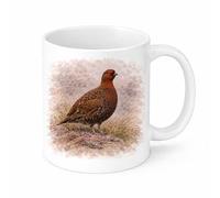 Brew Crew Gifts Tasse à café en céramique blanche avec motif d'oiseau sauvage britannique, 325 ml, cadeau de campagne pour observateurs d'oiseaux (blanc)