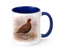 Brew Crew Gifts Tasse à café en céramique blanche avec motif d'oiseau sauvage britannique, 325 ml, cadeau de campagne pour les observateurs d'oiseaux (bleu)