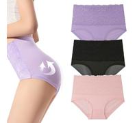 BreWel 4PCS Evella Leak Proof Panties, Evella Leakproof Underwear, High-Waisted Reusable Incontinence Underwear for Women (3PCS-B,5XL)