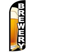 BREWERY - Drapeau Swooper sans vent - Bannière à plumes - 0,9 x 3,5 m de haut (drapeau uniquement) kq