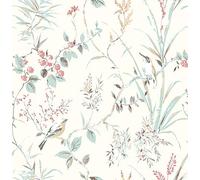 Brewster UW25886 Mariko Cream Botanical Wallpaper Papier Peint, Bleu