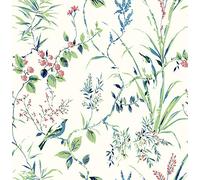 Brewster UW25887 Mariko Green Botanical Wallpaper Papier Peint, Multicolore
