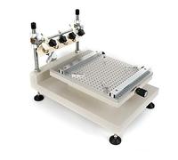 BREXOLP Table de sérigraphie manuelle en aluminium, machine sérigraphiée avec plan de travail réglable, précision de répétition ± 0,01 mm, format d'impression max. 300 × 400 mm pour travaux de