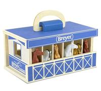 Breyer Farm Wood Carry Stable with Horses