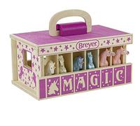Breyer Kit de Jeu Stable avec 6 Licornes - Kit de Jeu 6 pièces - 6 camarades d'écurie - Licornes incluses - 15,2 x 22,5 cm (H x l x P) - Échelle 1:32 - Modèle #59218 - Multicolore (Bois)