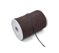 Breyhda 100 mètres de Bande élastique de Couture de 3 mm / 6 mm, Bande élastique colorée en Caoutchouc pour vêtements, Ceinture, Ruban élastique pour Cheveux,Brun,3mm