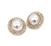 Breyhda 6 Boutons de Perles en métal doré pour Femmes, Veste, Costume, Robe, Strass, Couture,Or,23mm