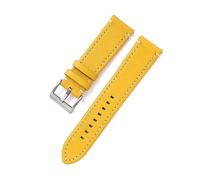 Breyhda Bracelet de montre en cuir à dégagement rapide - Bracelet de rechange réglable de 18 mm, 20 mm, 22 mm, 24 mm pour hommes et femmes,Jaune,18mm