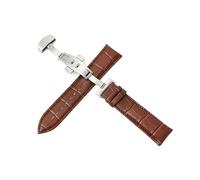 Breyhda Bracelet de montre en cuir à fermoir papillon automatique - Bracelet de rechange réglable de 12 à 24 mm avec option 22 mm,22mm