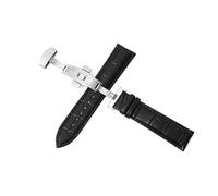 Breyhda Bracelet de montre en cuir à fermoir papillon automatique - Bracelet de rechange réglable de 12 à 24 mm avec option 22 mm,19mm