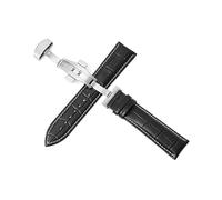 Breyhda Bracelet de montre en cuir à fermoir papillon automatique - Bracelet de rechange réglable de 12 à 24 mm avec option 22 mm,22mm
