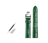 Breyhda Bracelet de montre en cuir vert - Bracelet de rechange unisexe de 12 à 24 mm pour accessoires de montre,21mm