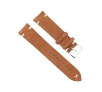 Breyhda Bracelet de montre vintage en cuir suédé - Bracelet de rechange souple de 18 à 24 mm au style rétro,24mm