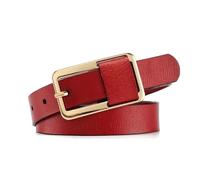 Breyhda Ceinture décontractée en cuir pour femme de 2,3 cm de large, ceintures décoratives pour jeans, accessoires vestimentaires, ceintures pour robe,Vin Rouge,2.3x105cm