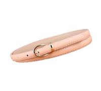Breyhda Ceinture en cuir pour femme de 1,5 x 105 cm avec boucle en métal, ceinture fine en cuir pour femmes,Rose,105x1.5cm
