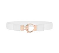 Breyhda Ceintures élastiques fines pour femmes pour robes Ceintures décoratives avec boucle dorée pour accessoires pour vêtements,Blanc,85cm