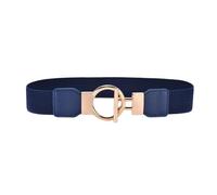Breyhda Ceintures élastiques fines pour femmes pour robes Ceintures décoratives avec boucle dorée pour accessoires pour vêtements,Bleu marine,85cm