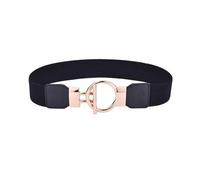 Breyhda Ceintures élastiques fines pour femmes pour robes Ceintures décoratives avec boucle dorée pour accessoires pour vêtements,Noir,75cm