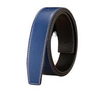 Breyhda Ceintures en cuir de remplacement durables avec trous 3,7 cm de largeur Ceinture décorative sans boucle pour hommes Ceinture en cuir,Bleu,125x3.7cm