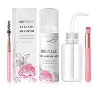 BREYLEE BREYLEE Shampooing pour cils 60 ml, brosse à tige, nettoyant pour extensions de cils, nettoyant pour extensions de cils, bain de cils, nettoyant pour cils, nettoyant pour cils sans parabène ni